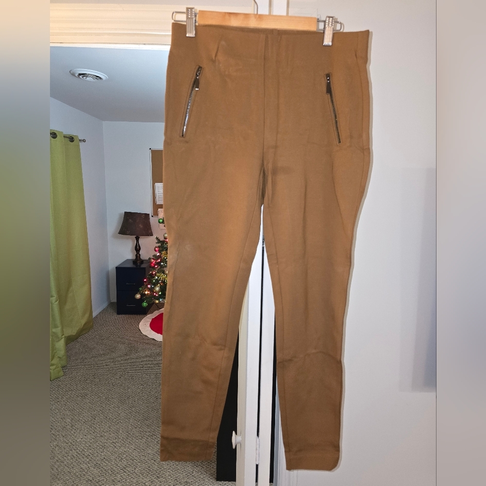 Rachel Zoe Women's Brown Skinny Pants with Zipper Pockets